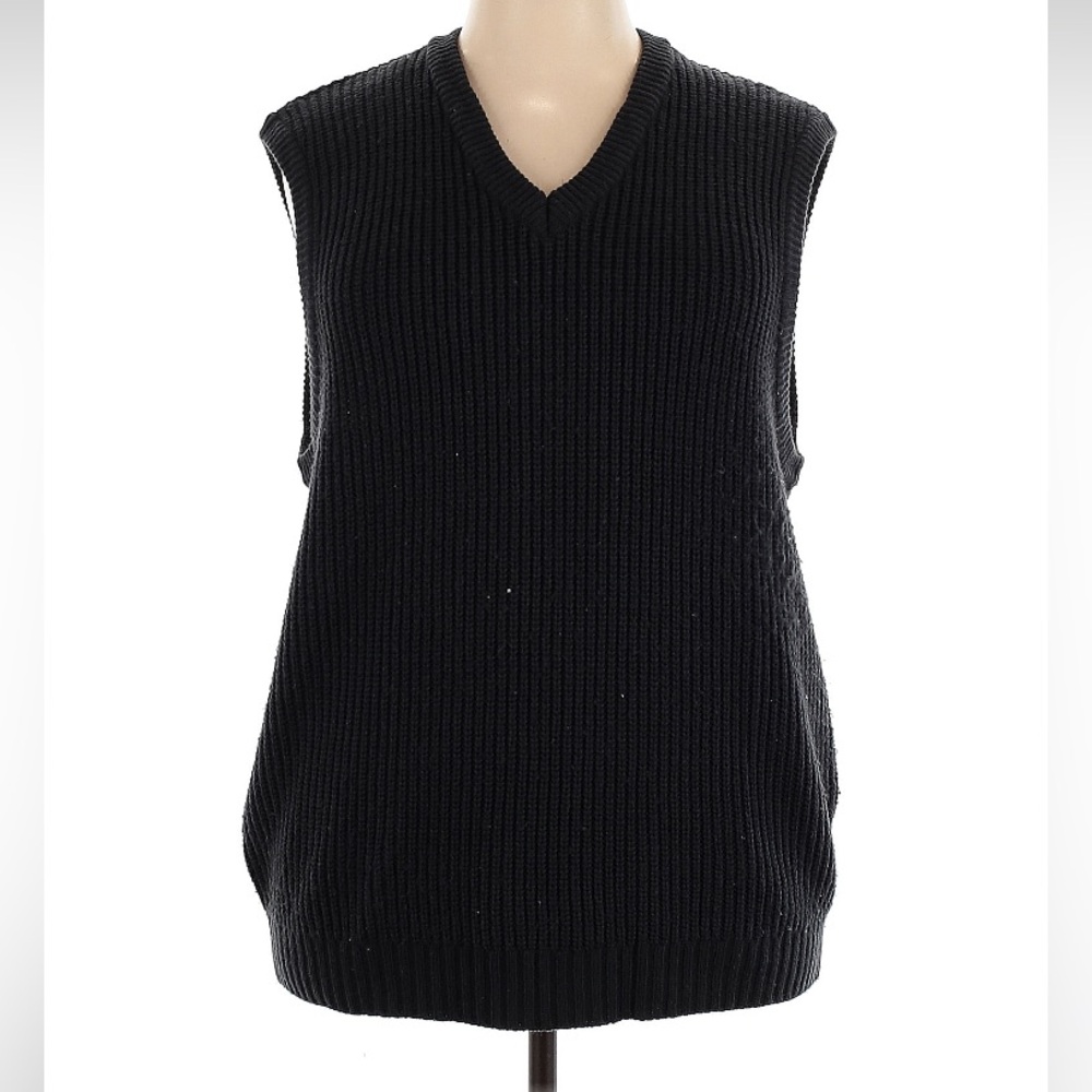 Big and tall, black sweater vest - 2XL big